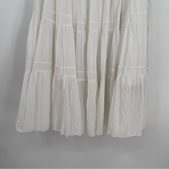 Peter Nygard NWT Size 14 White Sequin Waist Flowy Maxi Skirt Gauzy Layered - Picture 3 of 11